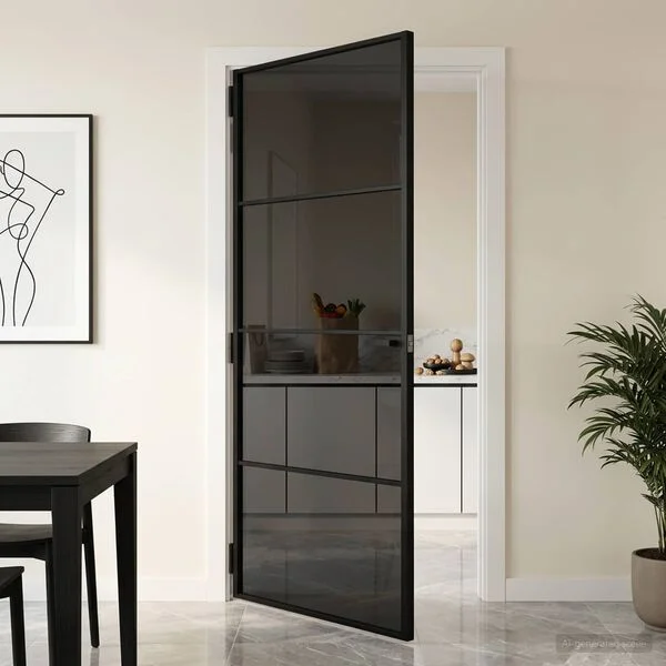 vidaXL Porte intérieure 93 x 201, 5 cm Verre trempé et aluminium