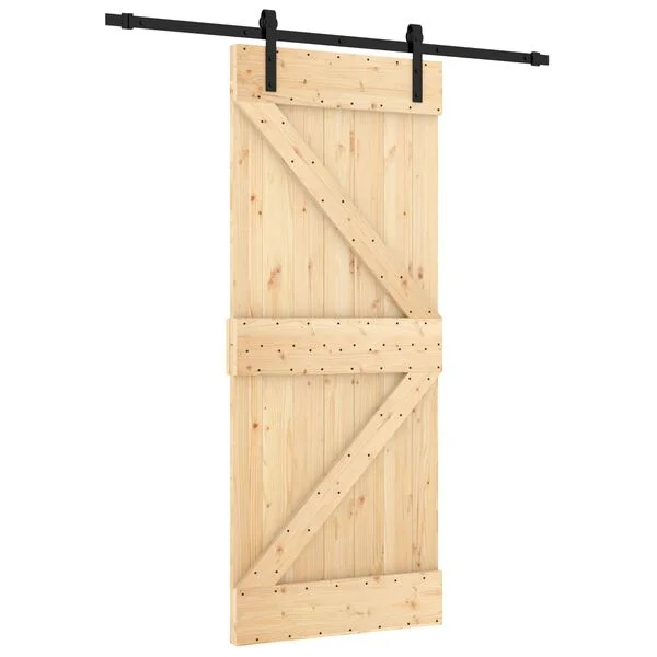 vidaXL Porte coulissante 85 x 210 cm Bois de pin massif (non traité)