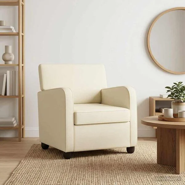 vidaXL Fauteuil Crème Velours