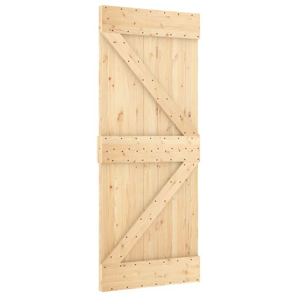 vidaXL Porte coulissante 85 x 210 cm Bois de pin massif (non traité)