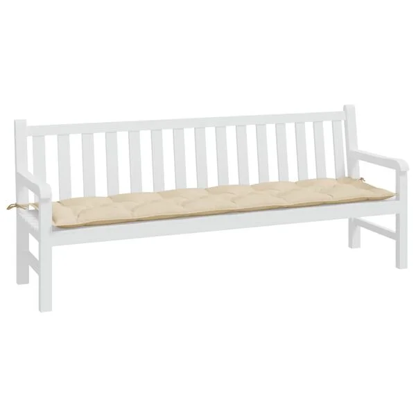 vidaXL Coussin de banc de jardin beige 200x50x7 cm tissu oxford