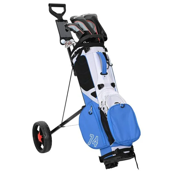 vidaXL Trolley de Golf Noir Fer Pliable