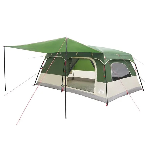 vidaXL Tente familiale 16 personne Vert Polyester et Acier