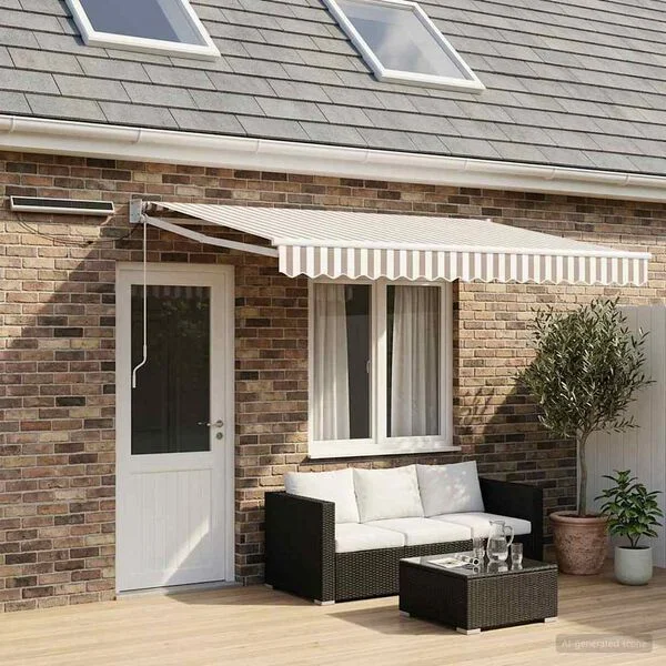 vidaXL Auvent rétractable électrique Gris clair et blanc 4 × 3 m