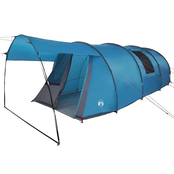 vidaXL Tente tunnel 4 personnes 4 personne Bleu et gris