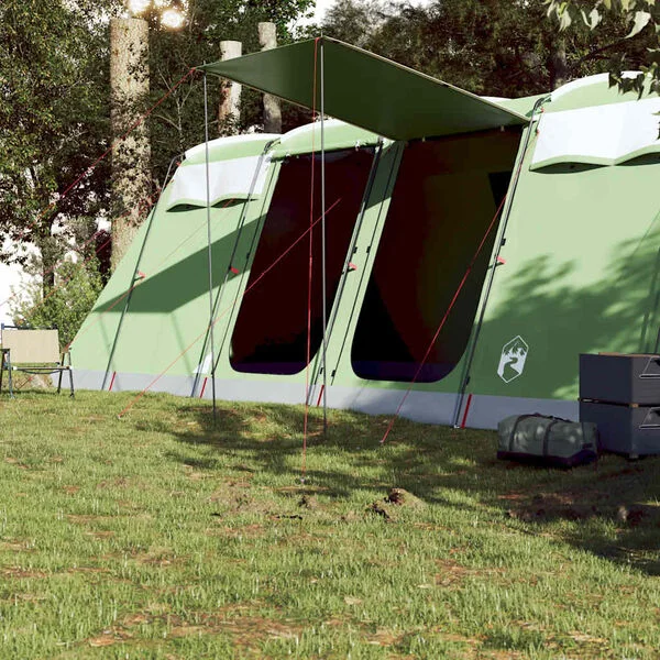 vidaXL Tente familiale tunnel 10 personnes vert imperméable