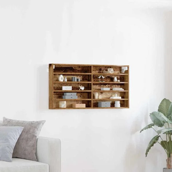 vidaXL Vitrine Montage mural Bois ancien 100 x 8, 5 x 50 cm