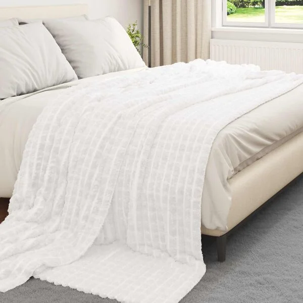 vidaXL Couvertures à jeter 6 pc Blanc 270 x 240 cm 8.9 kg Toison