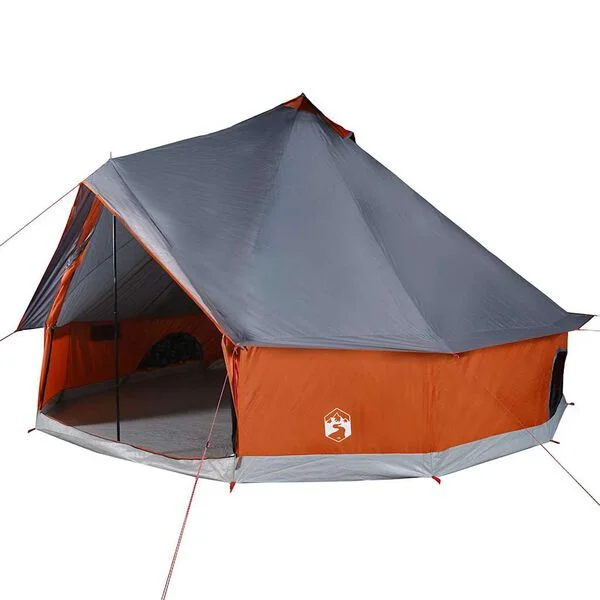 vidaXL Tente familiale tipi 12 personnes gris et orange imperméable