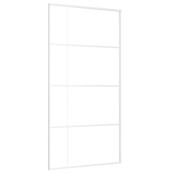 vidaXL Porte coulissante Verre ESG et aluminium 102, 5x205 cm Blanc