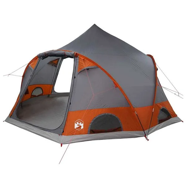 vidaXL Tente Dôme 4-Personnes 4 personne Gris et orange