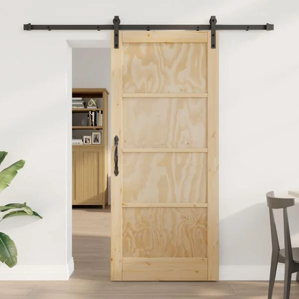 vidaXL Porte coulissante 86 x 198, 5 cm Bois de pin massif