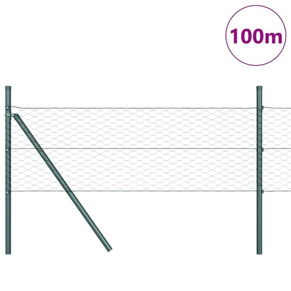 vidaXL Fixation au sol hexagonale 100 x 0, 5 m Acier recouvert de PVC