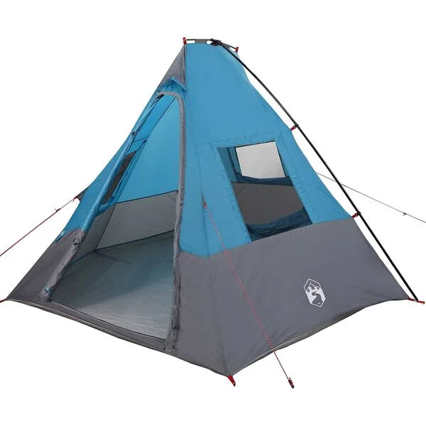 vidaXL Tente Tipi 6 personne Imperméable Bleu taffetas