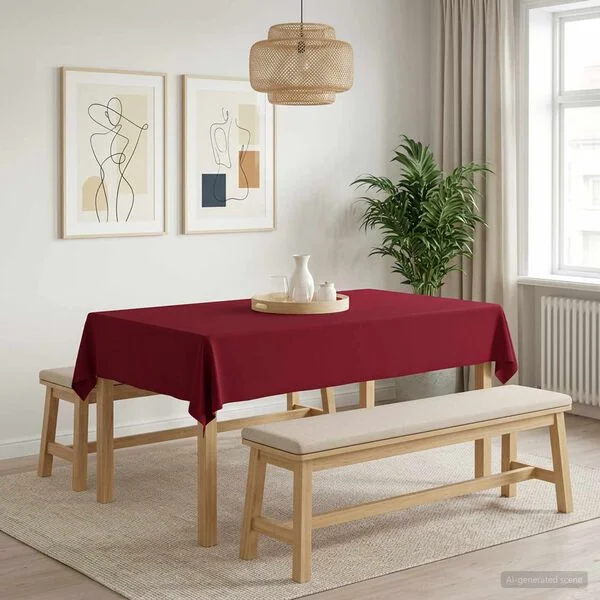 vidaXL Tissu de Table Rectangulaire Bordeaux 110 x 180 cm