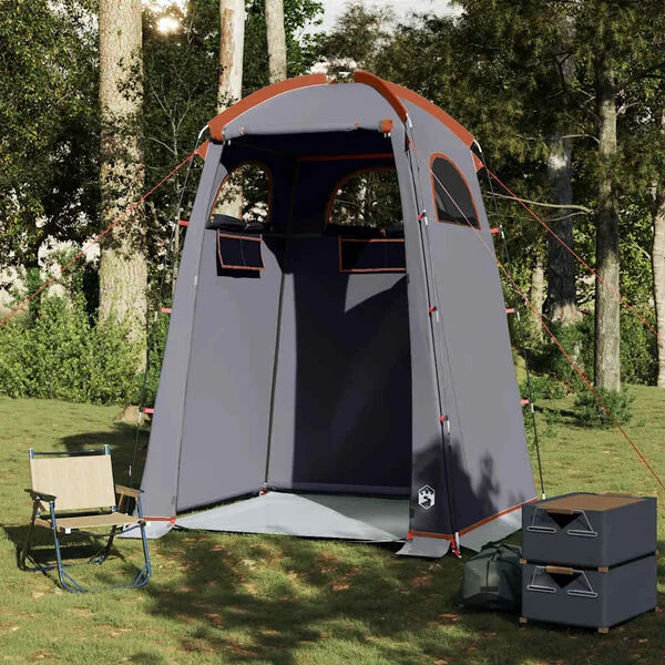 vidaXL Tente de douche gris et orange imperméable