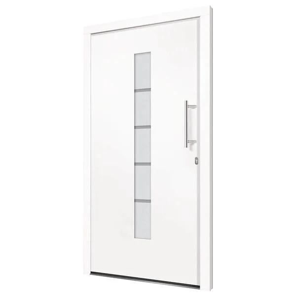 vidaXL Porte d'entrée Aluminium et PVC Blanc 110x210 cm