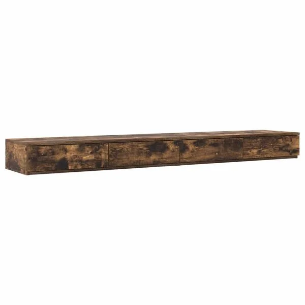 vidaXL Tiroirs de lit avec tiroir Chêne fumé 180 x 36, 5 x 16, 5 cm