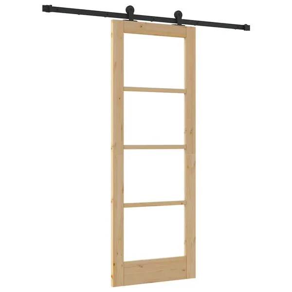 vidaXL Porte coulissante ORKDAL 73, 5 x 198, 5 cm Naturel et noir