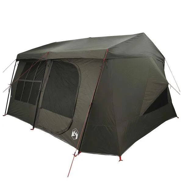 vidaXL Tente familiale avec auvent imperméable 9 personne Vert armée