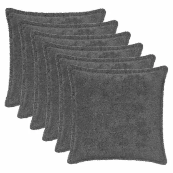 vidaXL Housse de coussin 6 pc HOUTEN Gris foncé 45 x 45 cm
