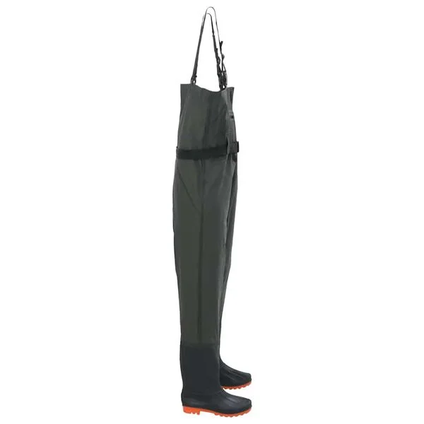 vidaXL Cuissardes avec bottes et ceinture vert foncé taille 44