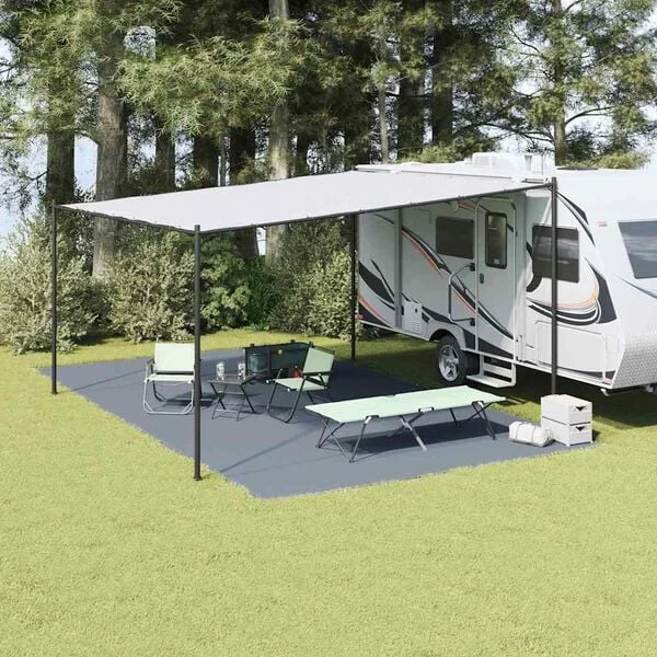 vidaXL Tapis de tente Bleu et gris 700 x 400 cm Polyéthylène
