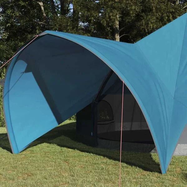vidaXL Tente Teepee 9 personnes 9 personne Bleu et gris