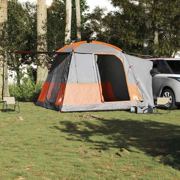 vidaXL Tente de voiture 4 personnes gris et orange imperméable