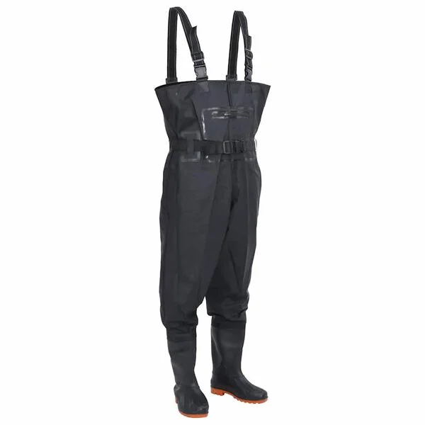 vidaXL Cuissardes avec bottes et ceinture noir taille 46