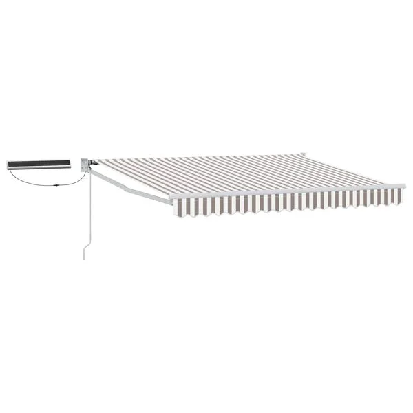 vidaXL Auvent rétractable électrique Gris clair et blanc 4 × 3 m