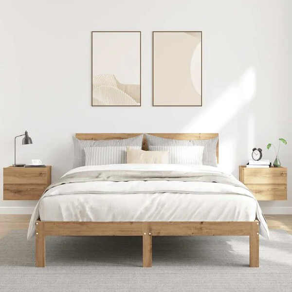 vidaXL Tables de chevet murales 2 pcs chêne artisanal 40x32x30 cm
