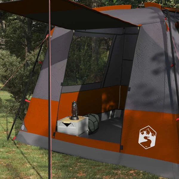 vidaXL Tente de fête 10 personne Gris et orange