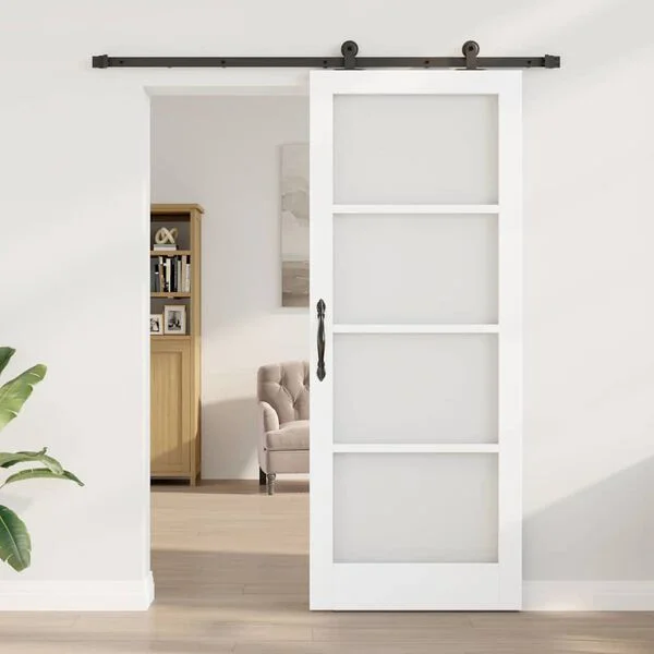 vidaXL Porte coulissante ORKDAL 83 x 211 cm Blanc et noir