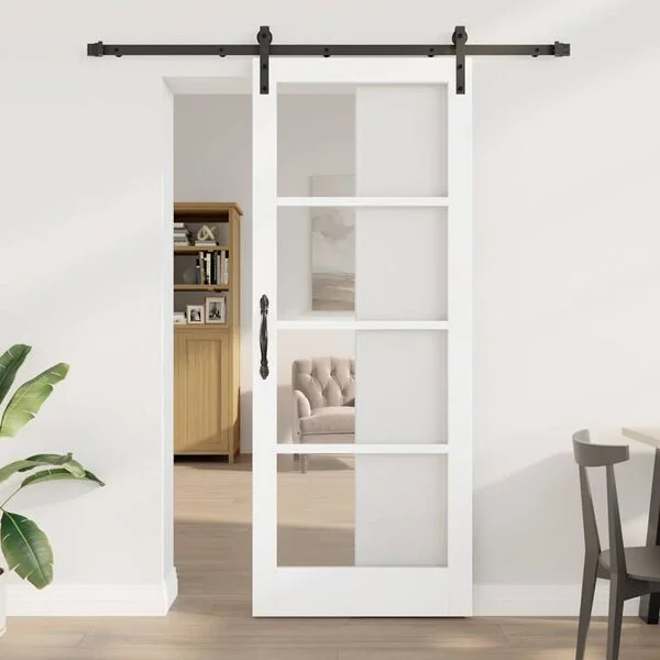 vidaXL Porte coulissante ORKDAL Blanc et Noir 83 x 211 cm