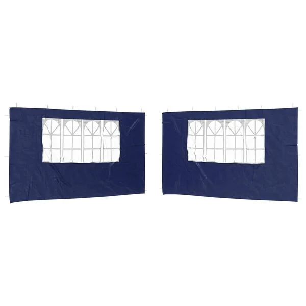 vidaXL Mur de tente de fête 2 pièces 400 x 195 cm Bleu PE et acier