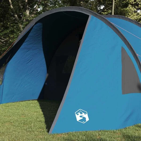 vidaXL Tente Tunnel 5-Personnes 5 personne Bleu et gris