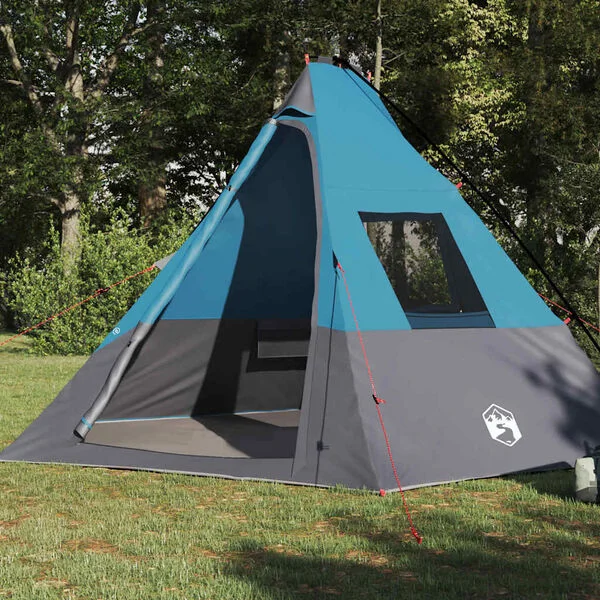 vidaXL Tente Tipi 6 personne Imperméable Bleu taffetas
