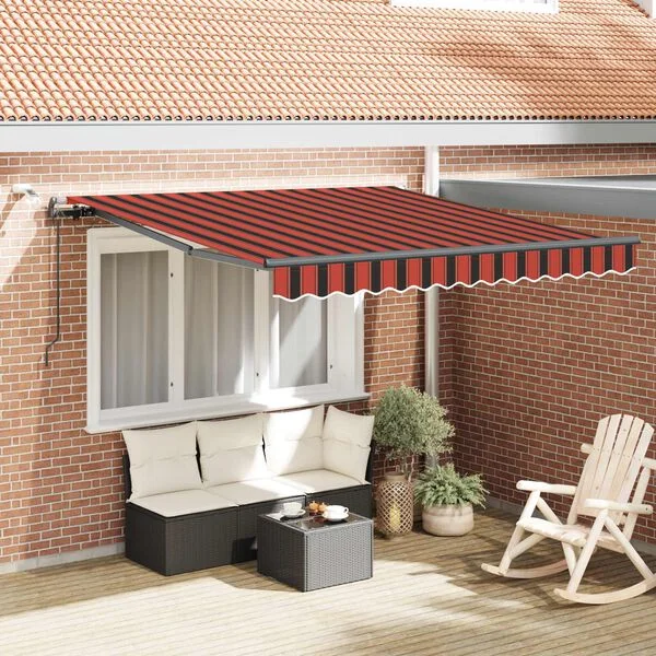 vidaXL Auvent rétractable orange et marron 300 x 250 cm Polyester