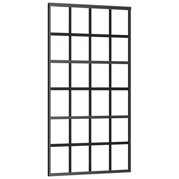 vidaXL Porte coulissante Verre ESG et aluminium 102x205 cm Noir