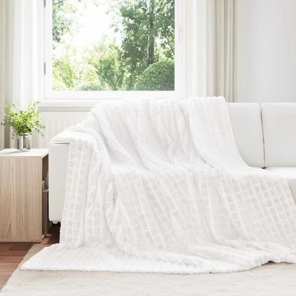 vidaXL Couvertures à jeter 6 pc Blanc 270 x 240 cm 8.9 kg Toison