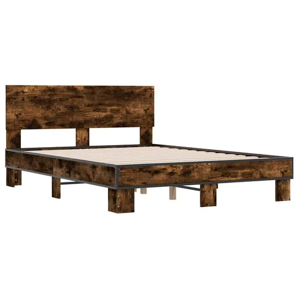 vidaXL Cadre de lit sans matelas chêne fumé 120x190 cm