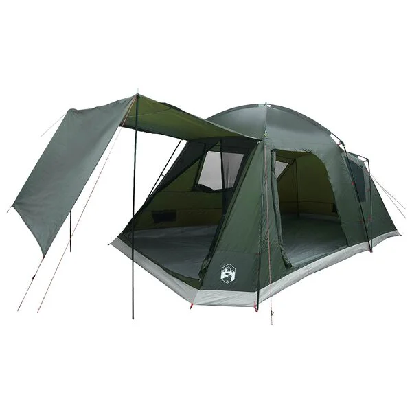 vidaXL Tente Cabane 8 personne Vert armée Polyester et Acier