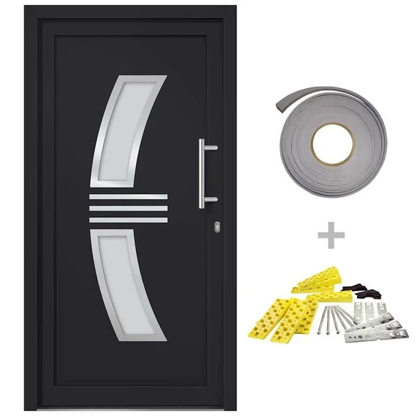 vidaXL Porte d'entrée principale Anthracite 98x208 cm