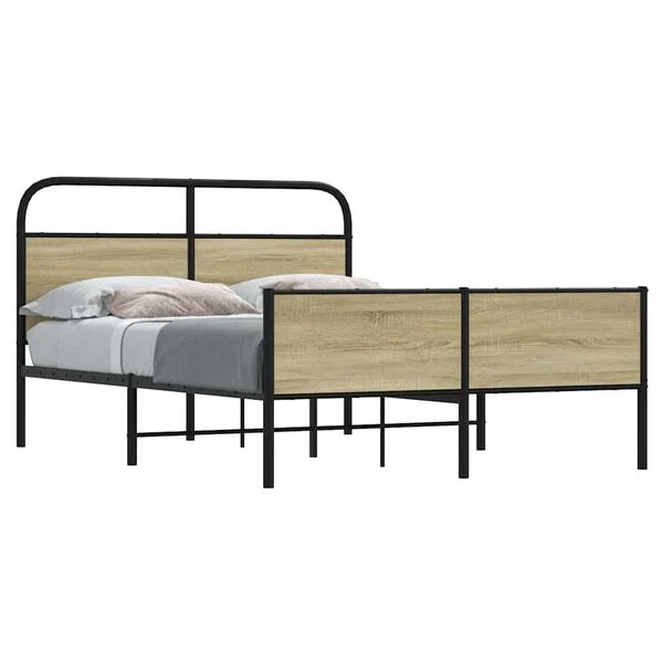 vidaXL Cadre de lit sans matelas 120x190 cm cm chêne sonoma