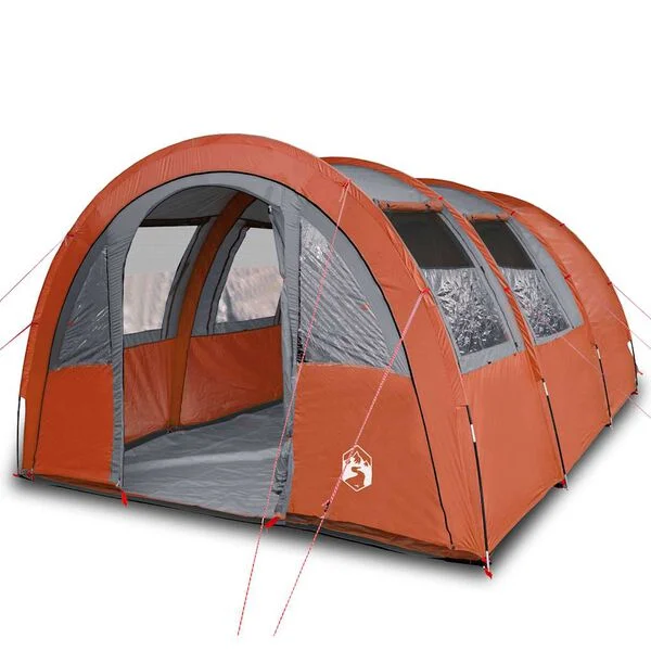 vidaXL Tente de camping tunnel 4 personnes orange imperméable