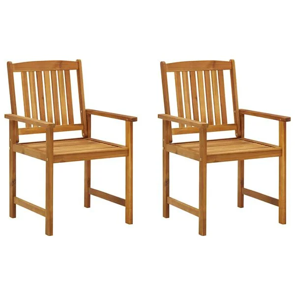 vidaXL Chaises de jardin avec coussins lot de 2 Bois d'acacia massif