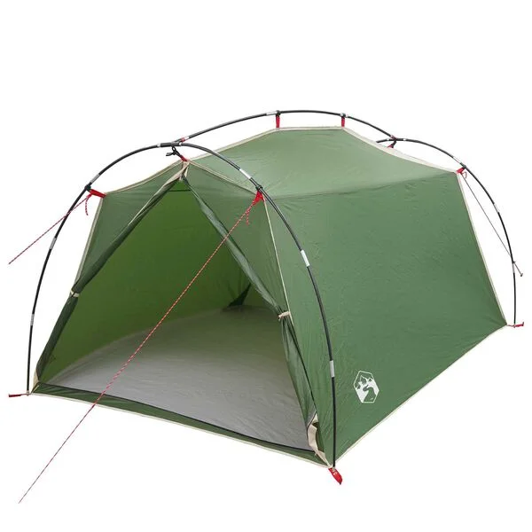 vidaXL Tente tunnel 2 personne Vert Polyester 185T avec revêtement PU