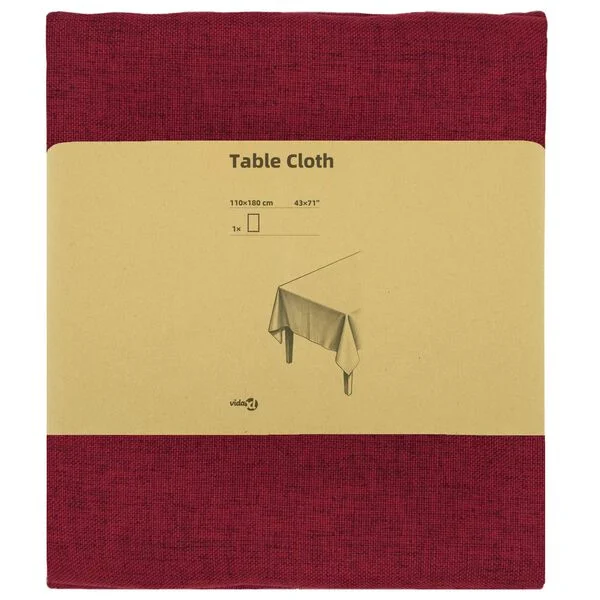 vidaXL Tissu de Table Rectangulaire Bordeaux 110 x 180 cm