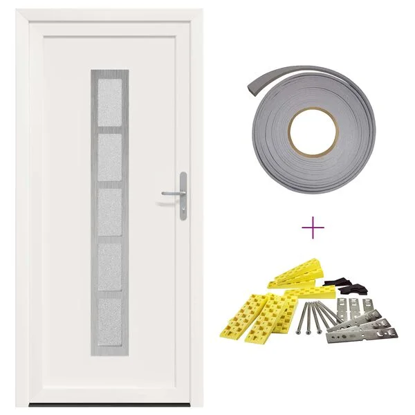 vidaXL Porte Frontale Blanc 108 x 208 cm PVC